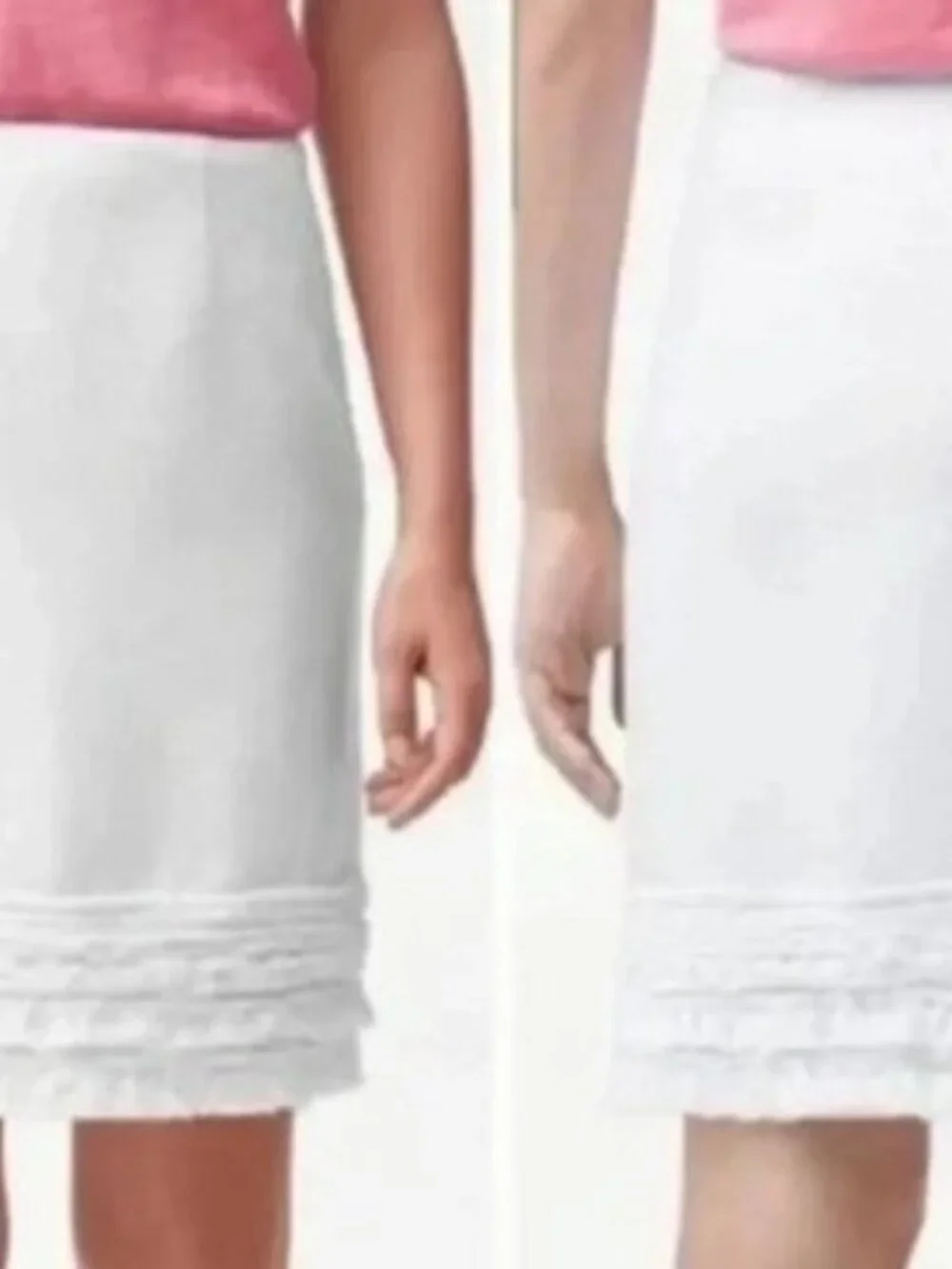 TOMMY BAHAMA White Linen Skirt with Smocked Ruffles